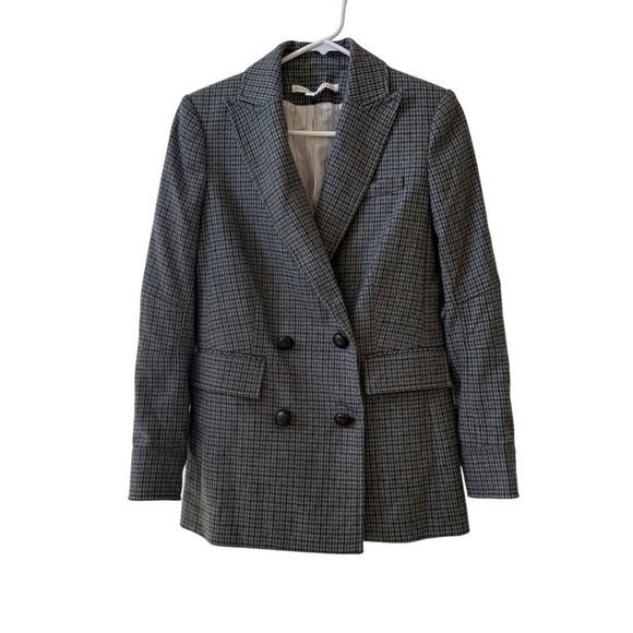 VERONICA BEARD Pyle Dickey Wool Double Breasted Blazer in Sage Multi Sz 0 - Picture 5 of 12